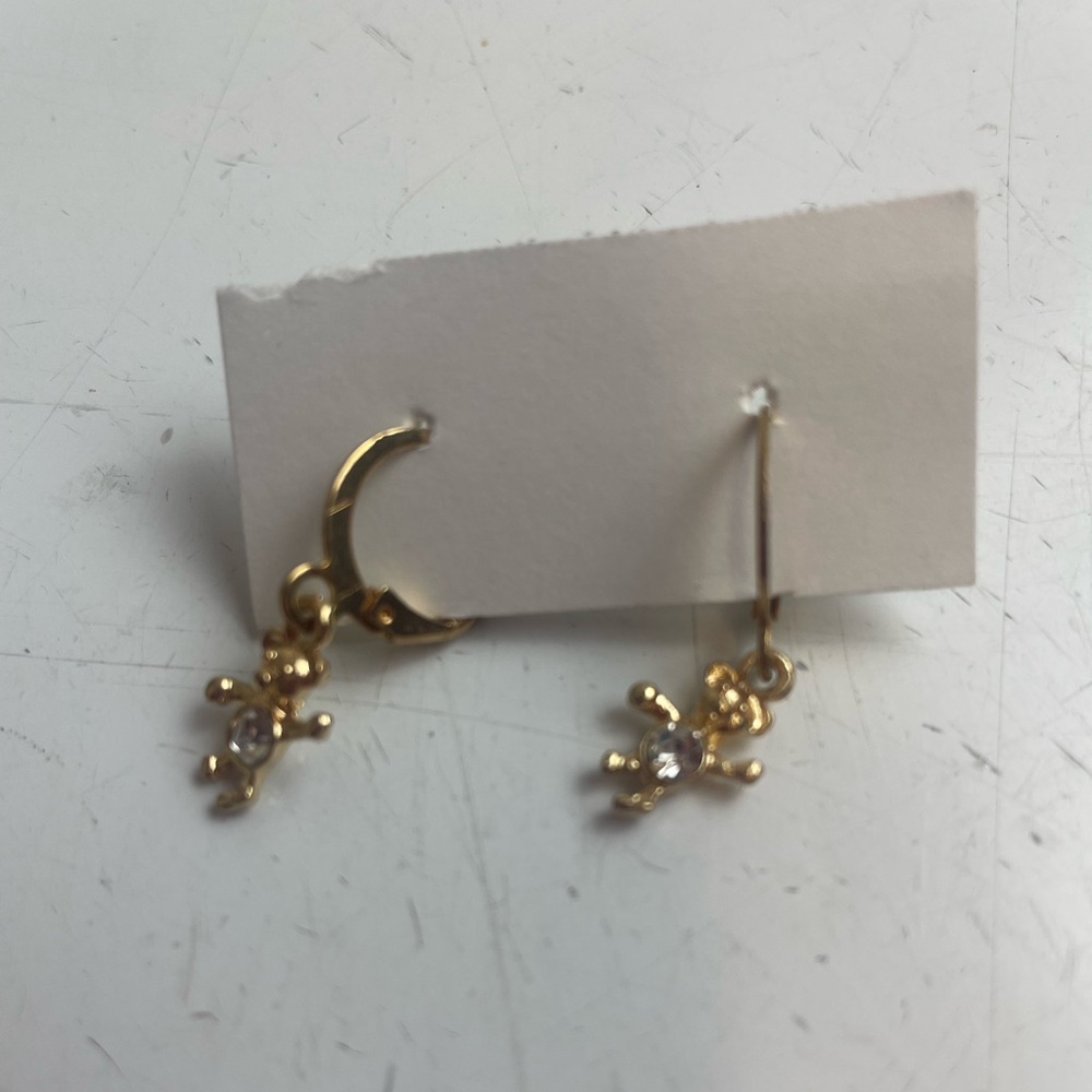 Gold Plated Teddy Bear Earrings